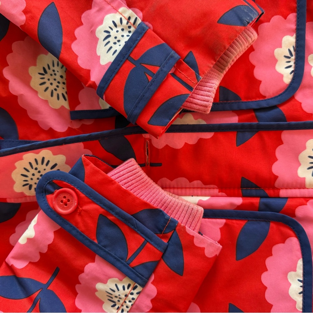 Mini Boden Water Resistant Winter Red Floral Kids Jacket - Picture 3 of 3
